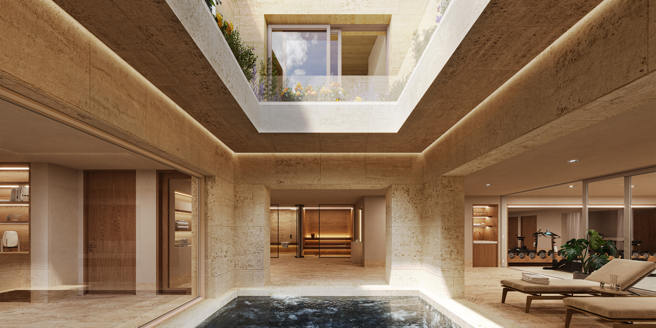 Underground spa in 
luxury villa Marbella >